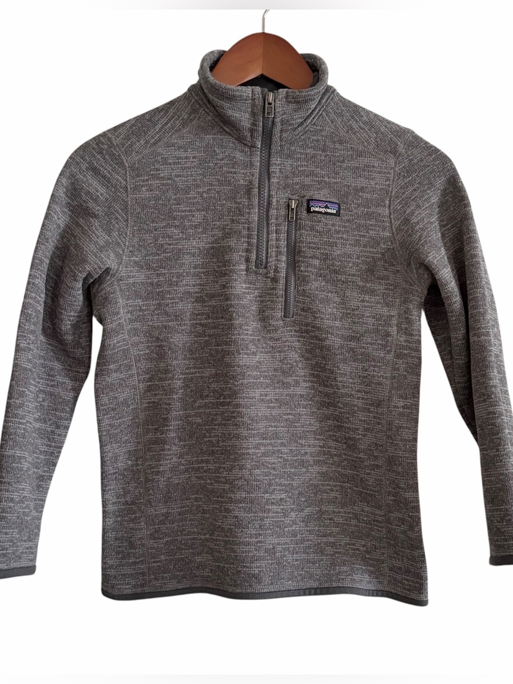 Patagonia Youth Heather Gray Half-Zip Pullover Sweater